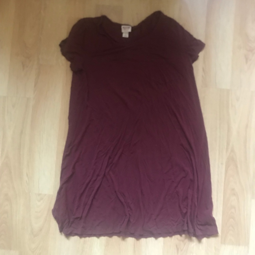 Maroon colored t shirt dress